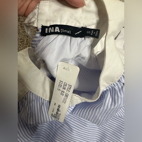 Ina Blue and White Striped Dress S NWT - Picture 3 of 5